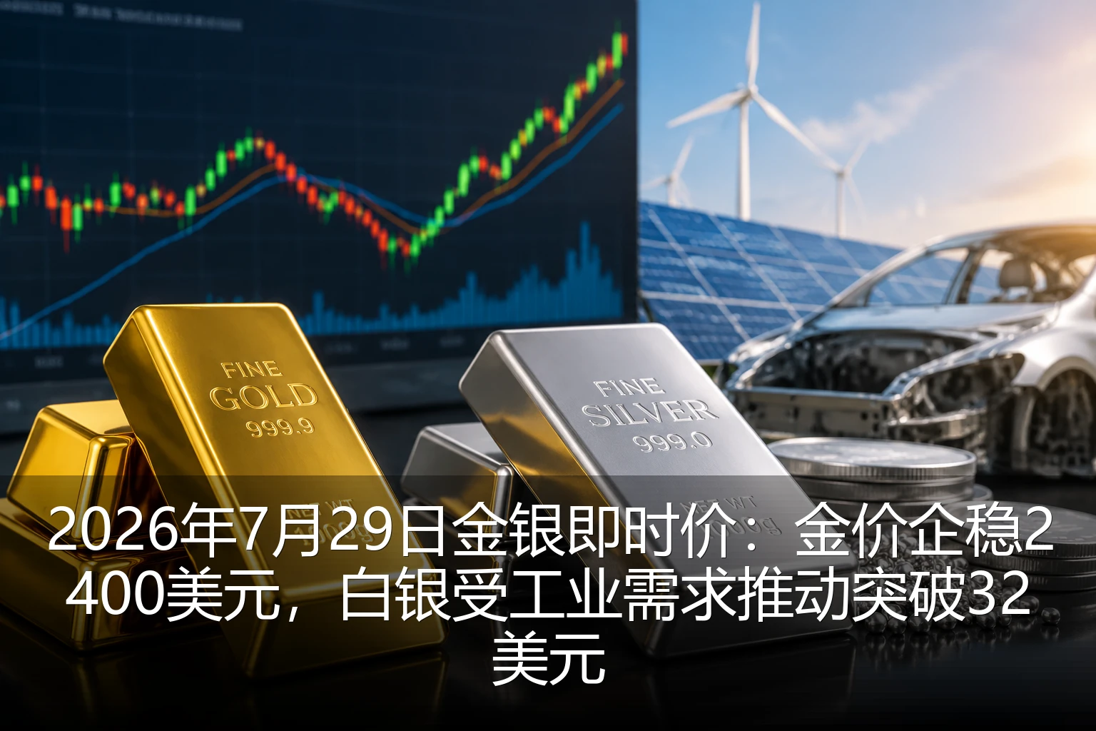 2026年7月29日金银即时价：金价企稳2400美元，白银受工业需求推动突破32美元