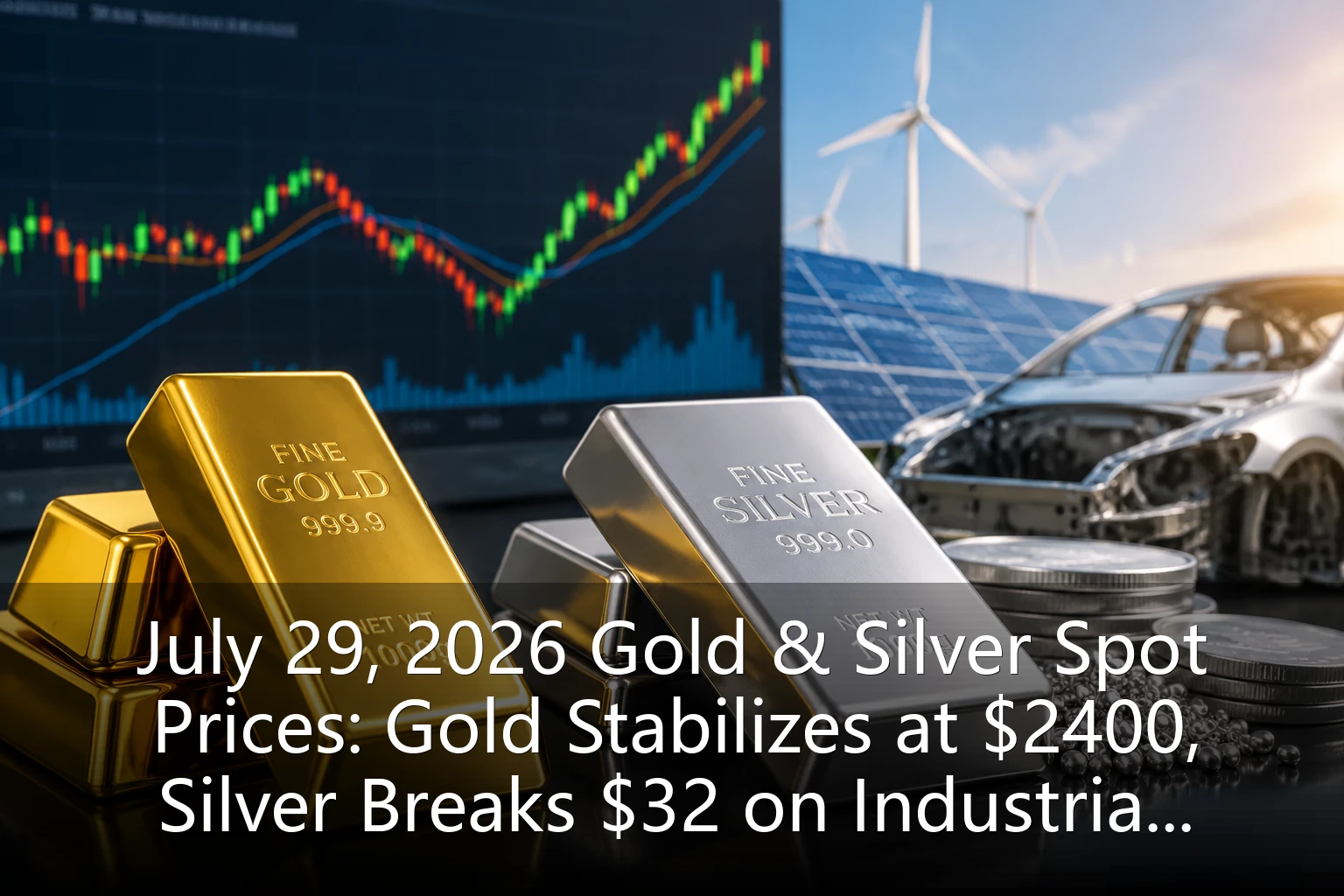 July 29, 2026 Gold & Silver Spot Prices: Gold Stabilizes at $2400, Silver Breaks $32 on Industrial Demand