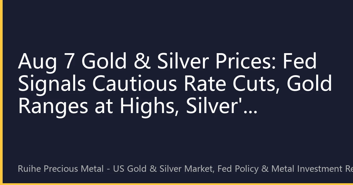Aug 7 Gold & Silver Prices: Fed Signals Cautious Rate Cuts, Gold Ranges at Highs, Silver's Industrial Resilience Shines