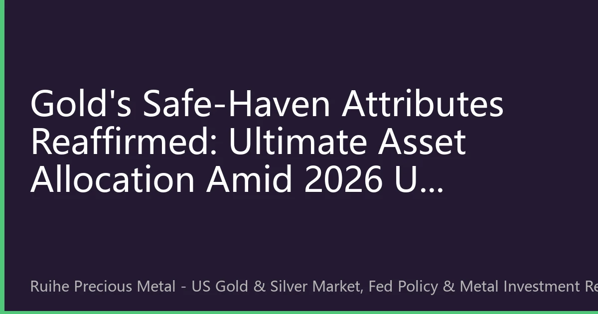Gold's Safe-Haven Attributes Reaffirmed: Ultimate Asset Allocation Amid 2026 US Economic Uncertainty