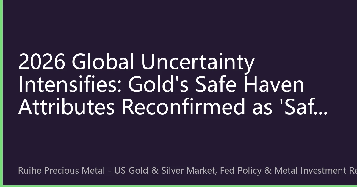 2026 Global Uncertainty Intensifies: Gold's Safe Haven Attributes Reconfirmed as 'Safe Harbor' in Investment Portfolios