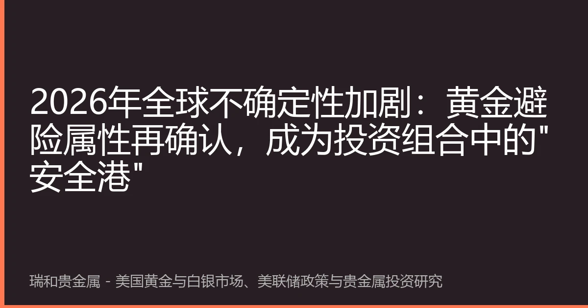 2026年全球不确定性加剧：黄金避险属性再确认，成为投资组合中的