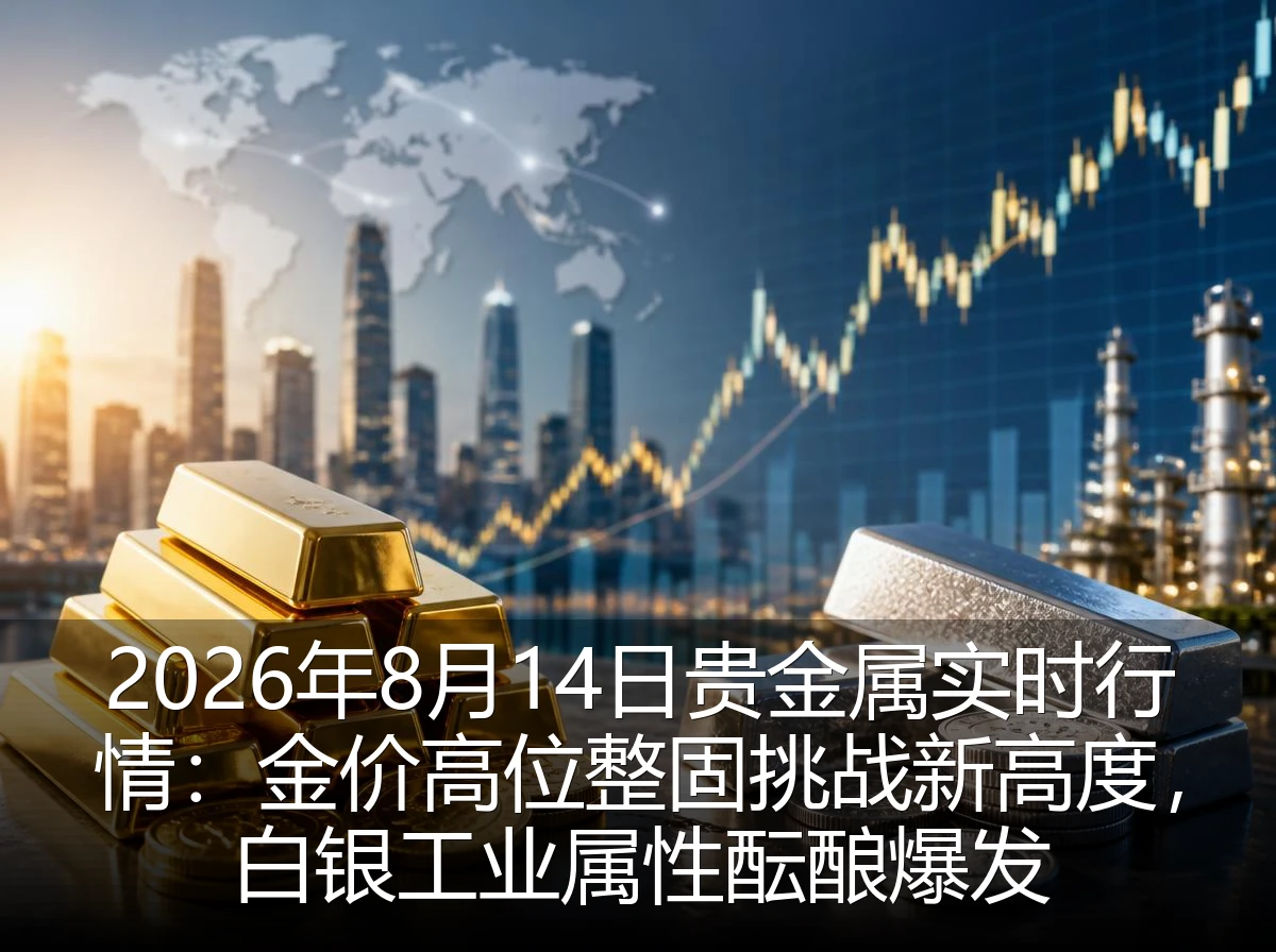 2026年8月14日贵金属实时行情:金价高位整固挑战新高度,白银工业属性酝酿爆发