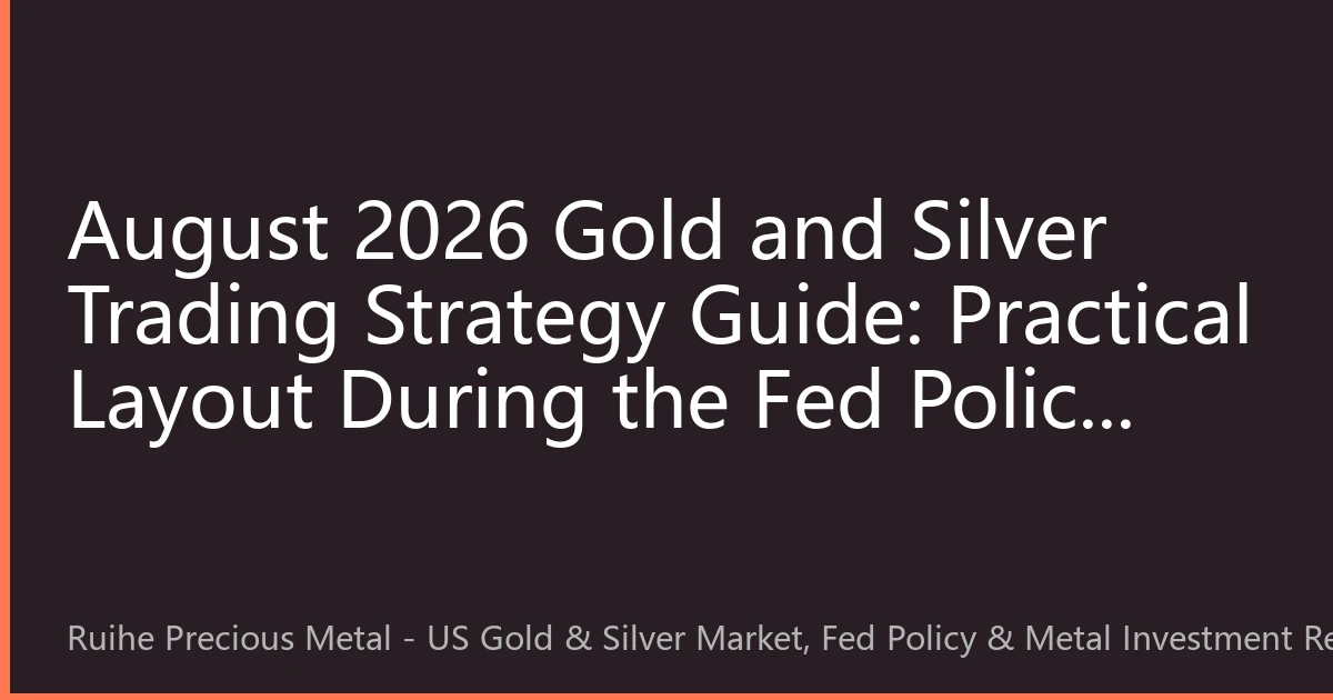 August 2026 Gold and Silver Trading Strategy Guide: Practical Layout During the Fed Policy Turning Point Window