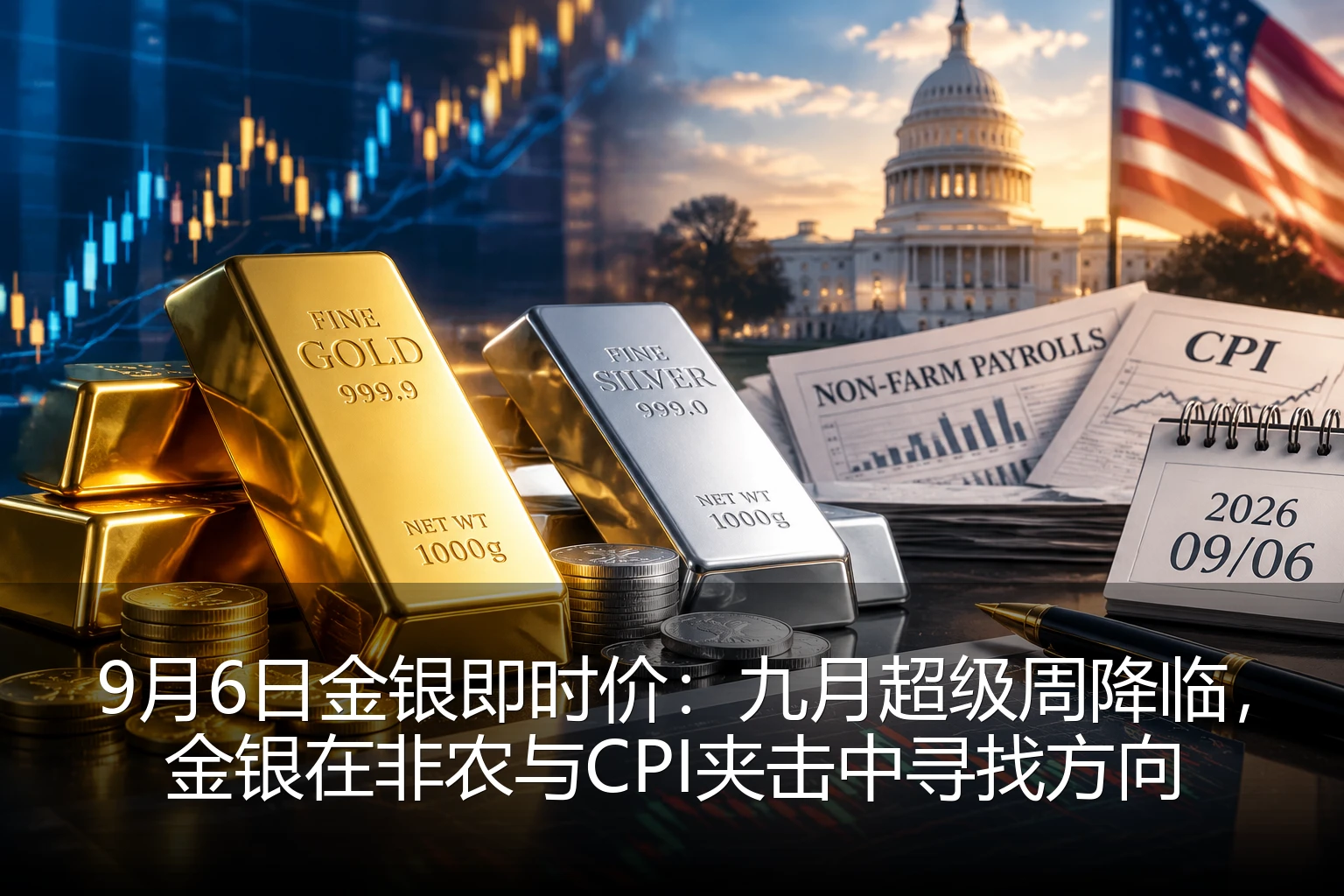 9月6日金银即时价：九月超级周降临，金银在非农与CPI夹击中寻找方向