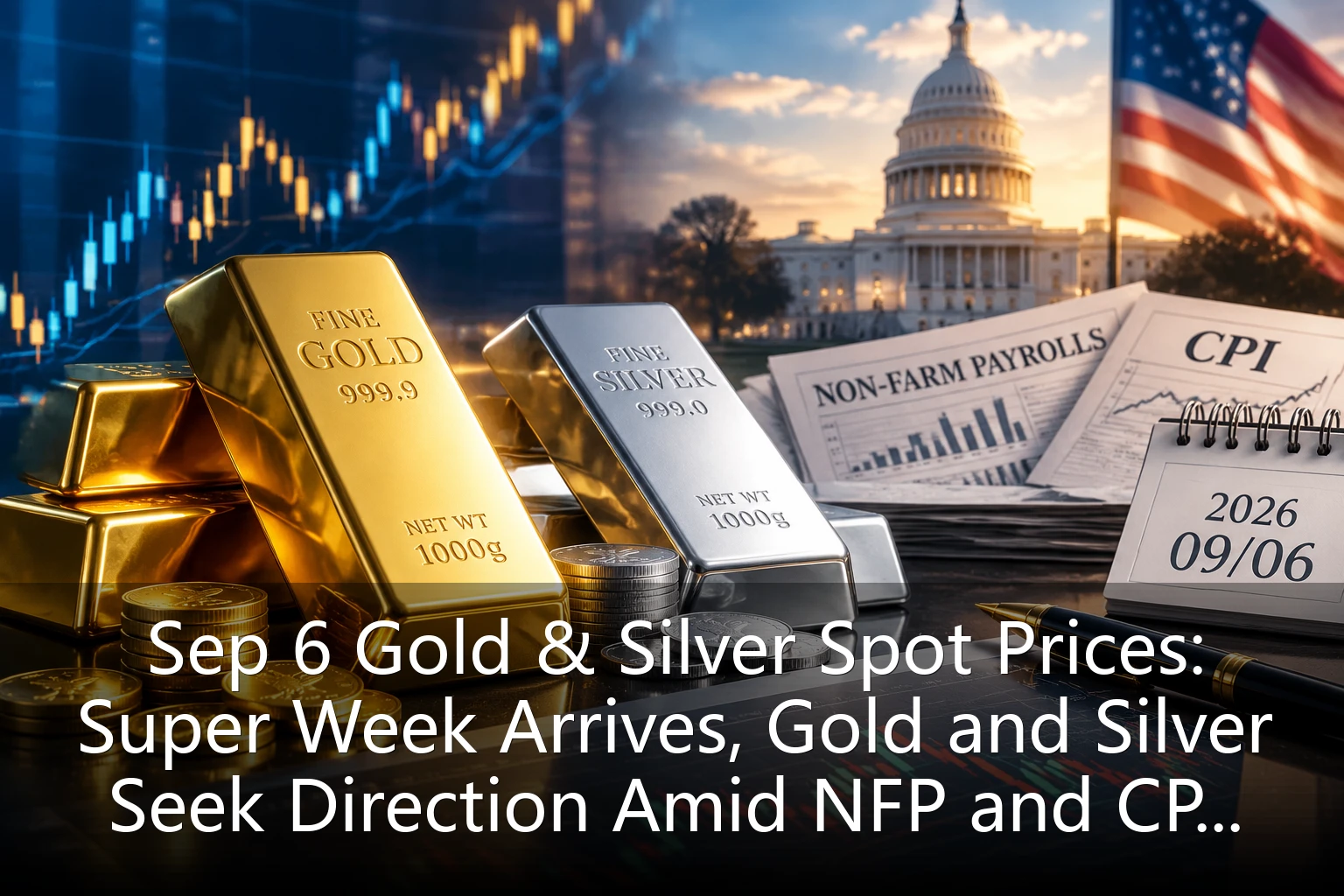 Sep 6 Gold & Silver Spot Prices: Super Week Arrives, Gold and Silver Seek Direction Amid NFP and CPI Crossfire