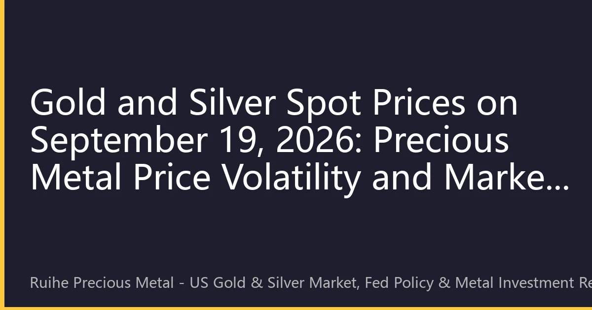 Gold and Silver Spot Prices on September 19, 2026: Precious Metal Price Volatility and Market Game Theory Ahead of Fed Policy Shift