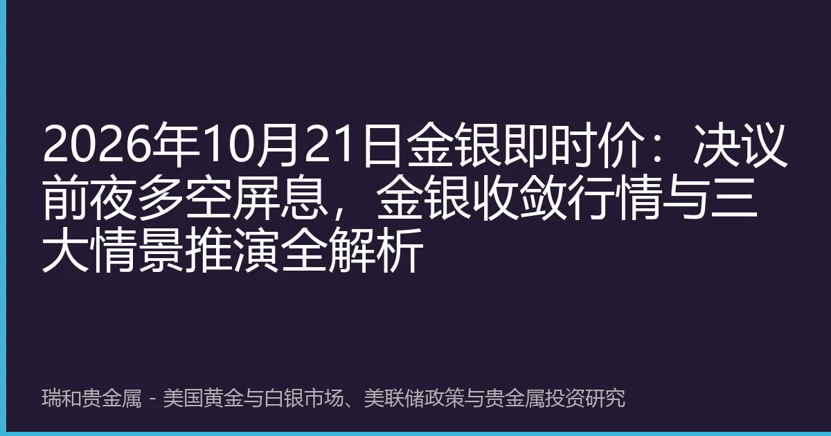 2026年10月21日金银即时价：决议前夜多空屏息，金银收敛行情与三大情景推演全解析