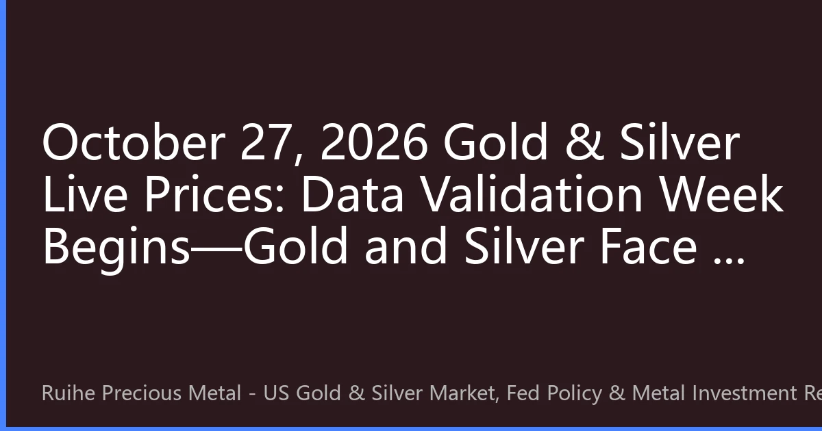 October 27, 2026 Gold & Silver Live Prices: Data Validation Week Begins—Gold and Silver Face a Directional Decision Under the Dual Test of GDP and PCE